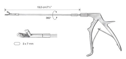 UNI-TISCHLER BIOPTICKÉ KLEŠTĚ S VYHNUTÍM NAHORU 3x7MM,19CM KÓD HB5028-03     