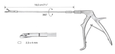 BIOPTICKÉ KLEŠTĚ UNI-TOWNSEND S VYHNUTÍM DOLŮ 2,3x4MM, 19CM KÓD HB5029-02