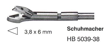 VÝMĚNNÁ KONCOVKA BIOPTICKÝCH KLEŠTÍ SCHUHMACHER ROVNÁ 3,8x6MM, HB5039-38