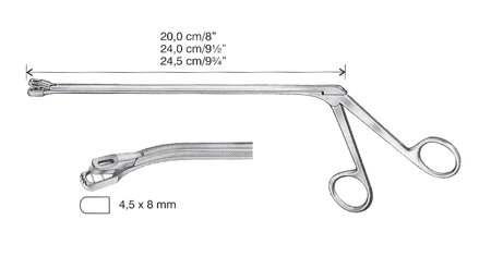 BIOPTICKÉ KLEŠTĚ WITTNER ZAHNUTÉ 4,5x8MM, 20CM KÓD HB5041      