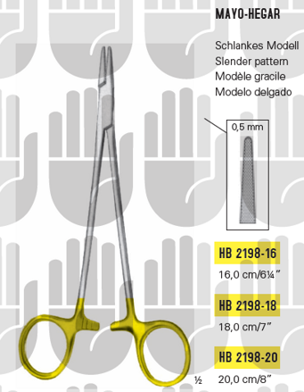 JEHELEC MAYO-HEGAR JEMNÝ 0,5MM 18CM HB2198-18 TC