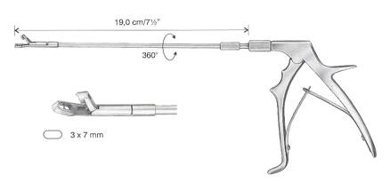 UNI-TISCHLER BIOPTICKÉ KLEŠTĚ S VYHNUTÍM NAHORU 3x7MM,19CM, HB5028-03     