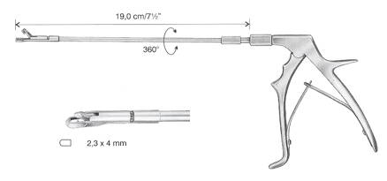 BIOPTICKÉ KLEŠTĚ UNI-TOWNSEND S VYHNUTÍM DOLŮ 2,3x4MM, 19CM KÓD HB5029-02