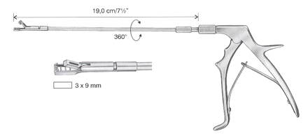 BIOPTICKÉ KLEŠTĚ UNI-KEVORKIAN ROVNÉ 3x9MM, 19CM KÓD HB5031   