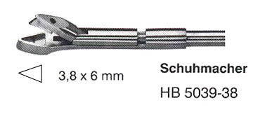 VÝMĚNNÁ KONCOVKA BIOPTICKÝCH KLEŠTÍ SCHUHMACHER ROVNÁ 3,8x6MM KÓD HB5039-38